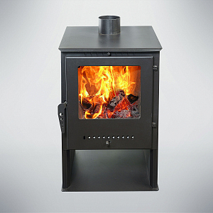 Печь-Камин Варвара "ГАРМОНИЯ 105 (Черный)" (Стальная 3D футеровка)